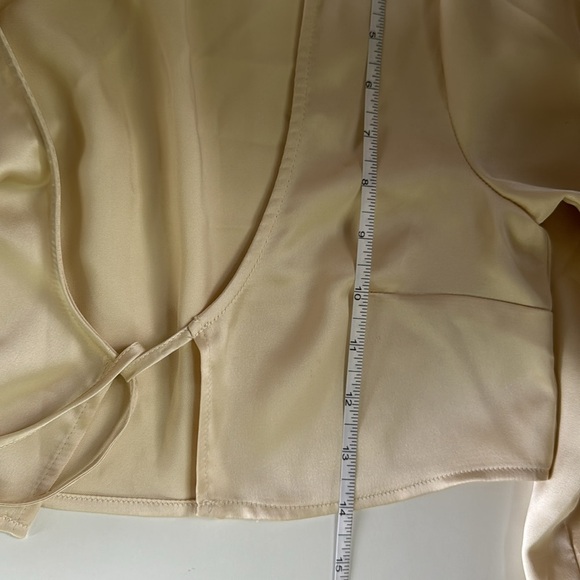 Chic Satin Tie-Front Blouse - Picture 10 of 11